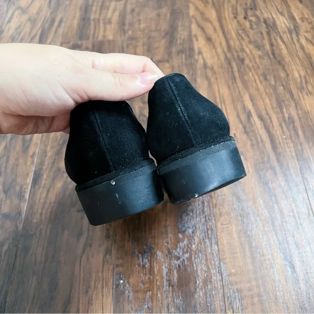 Walter Steiger • vintage Y2K chunky loafer platform slip on black suede lug sole
